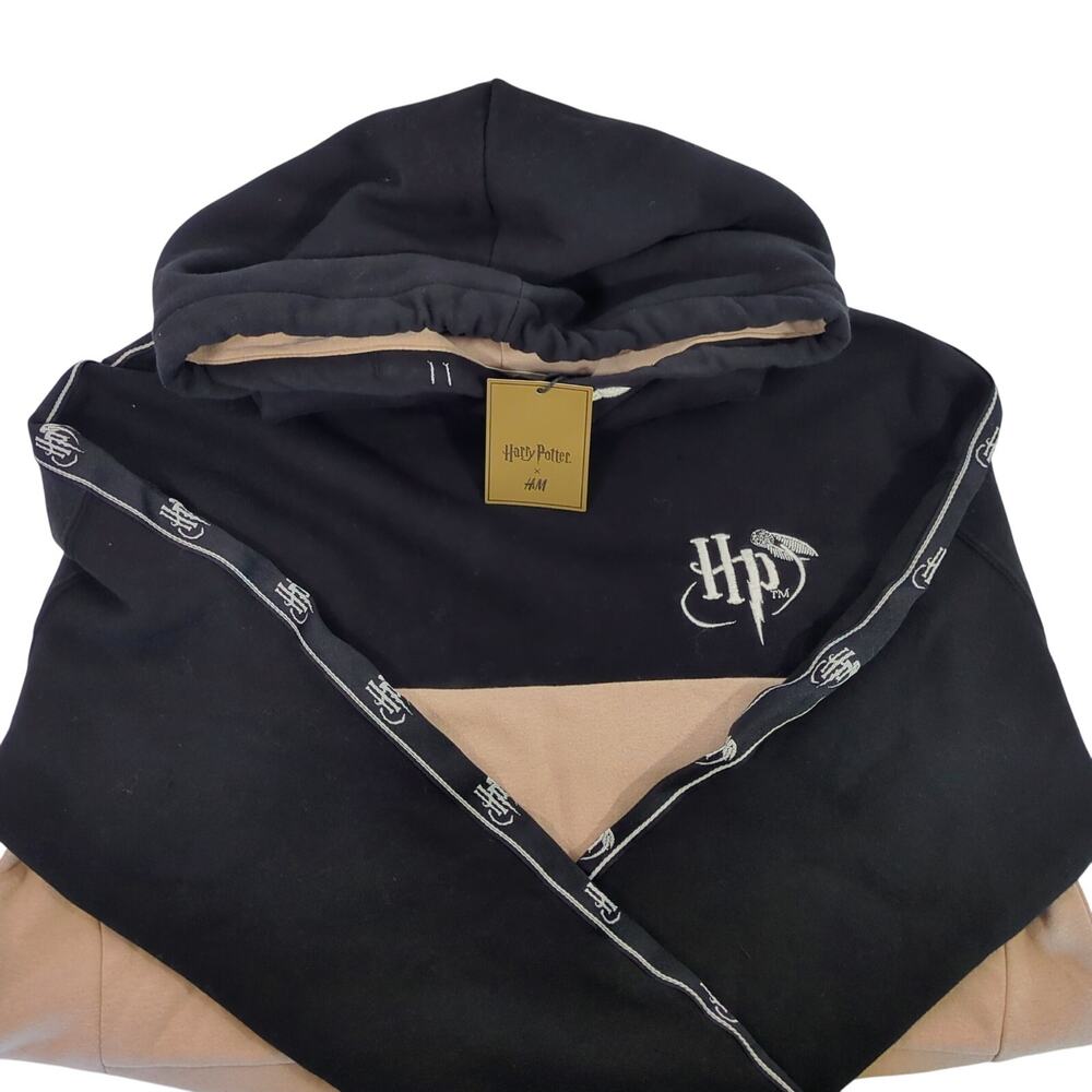 Harry Potter H&M Hooded Sweatshirt Hoodie Boys Size 20 Black Tan NWT New